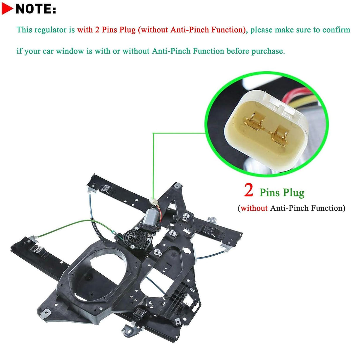 Power 2-Pin Window Regulator with Motor I3378