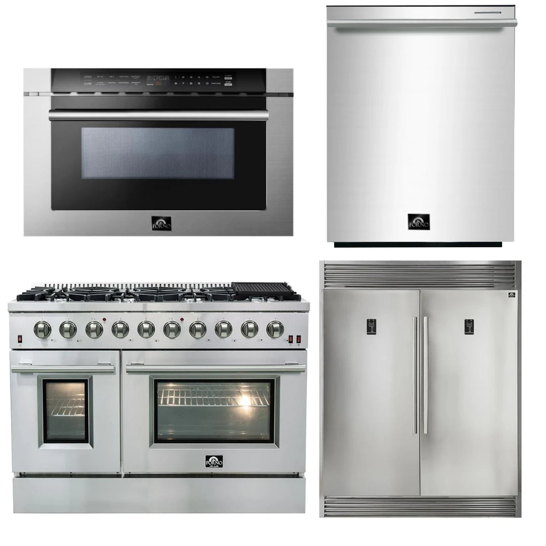48 Inch Gas Range, 60 Inch Refrigerator, Microwave Drawer, Dishwasher O94512
