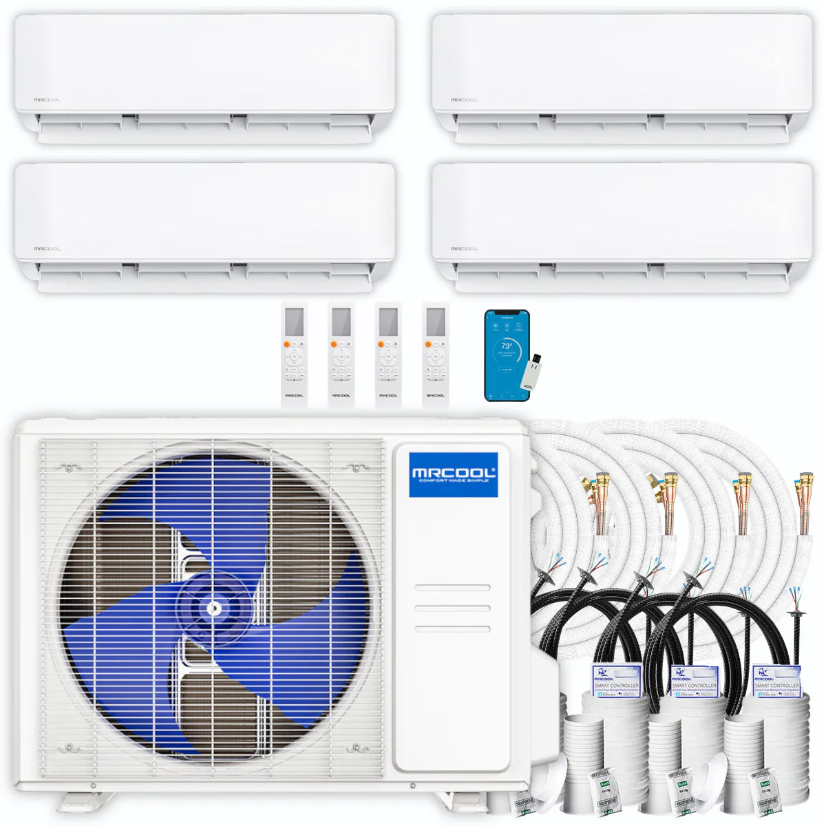 42,000 BTU 4 Zone Ductless Mini Split Air Conditioner and Heat Pump A2201