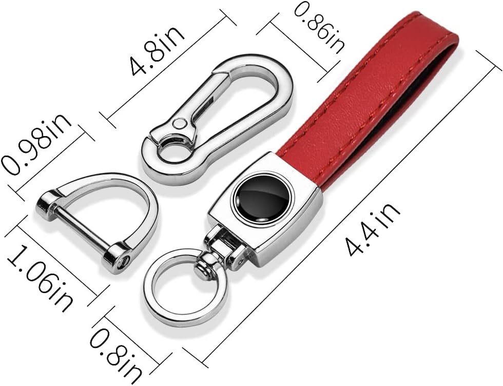 Genuine Red Leather Key Chain T538