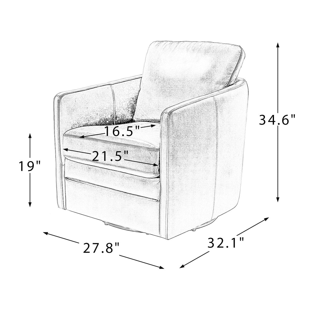 Faux Leather Swivel Accent Chair with Arms N1885