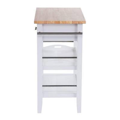 White Wood Kitchen Cart with Drawers Z9042