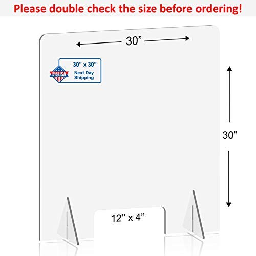 Clear Acrylic Shield (30"W x 30" H) E1216