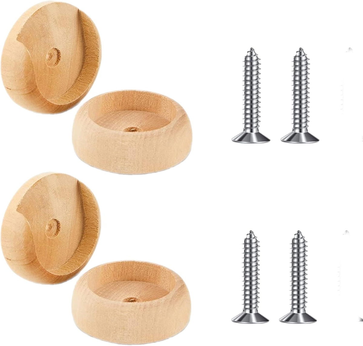 Wooden Closet Pole Sockets and Screws Closet Pole Rod Holders F2068