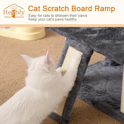 68.1-inch Tall Cat Tree with Sisal-Covered Scratching Posts, Smoky Gray J270