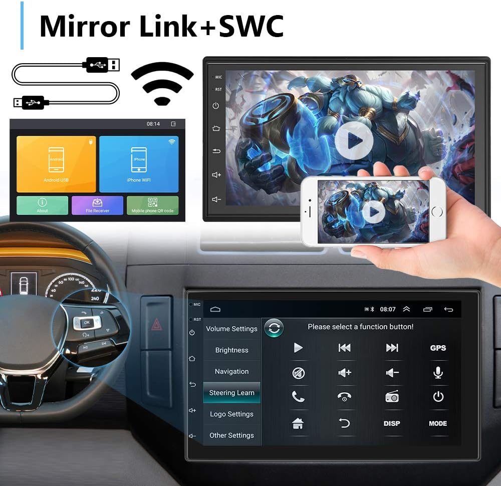 Double Din Touch Screen Car Stereo with Backup Camera T83408