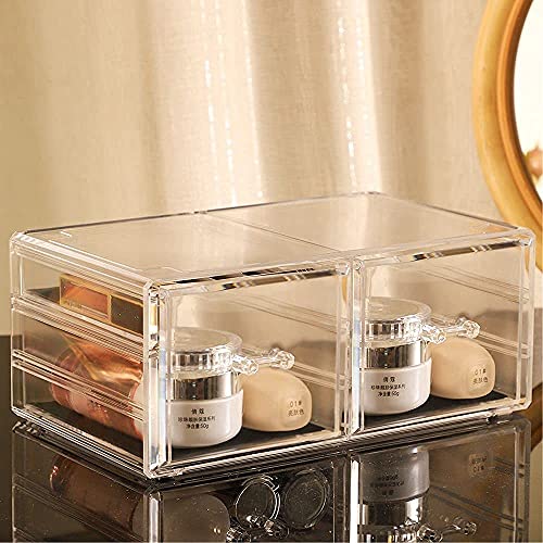 Large Clear Makeup Organizer with 8 Drawers, Set of 3 V999