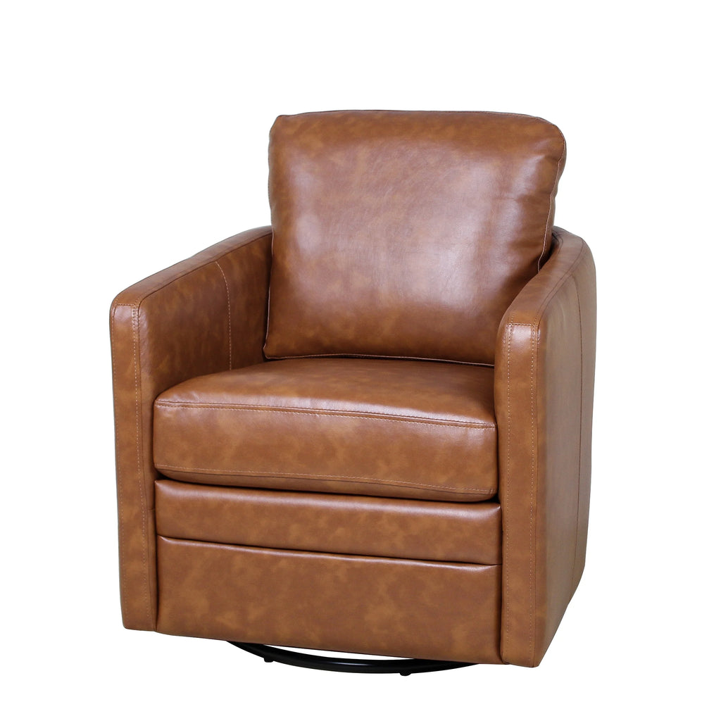 Faux Leather Swivel Accent Chair with Arms N1885