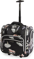 Floral Black Wheeled Carry-on Bag H3904