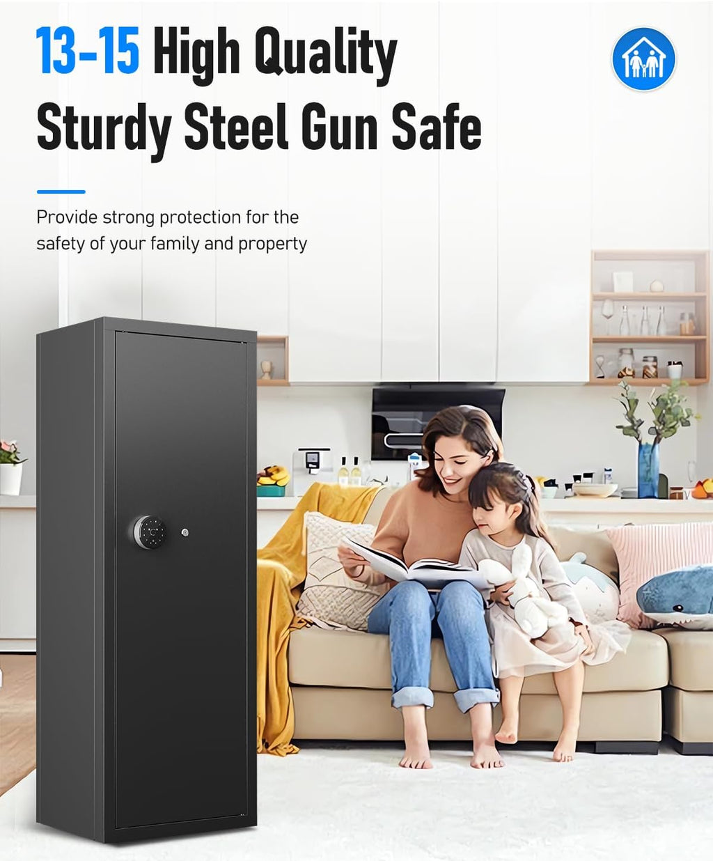 Biometric Rifle Gun Safe with 3 Removable Gun Racks E776