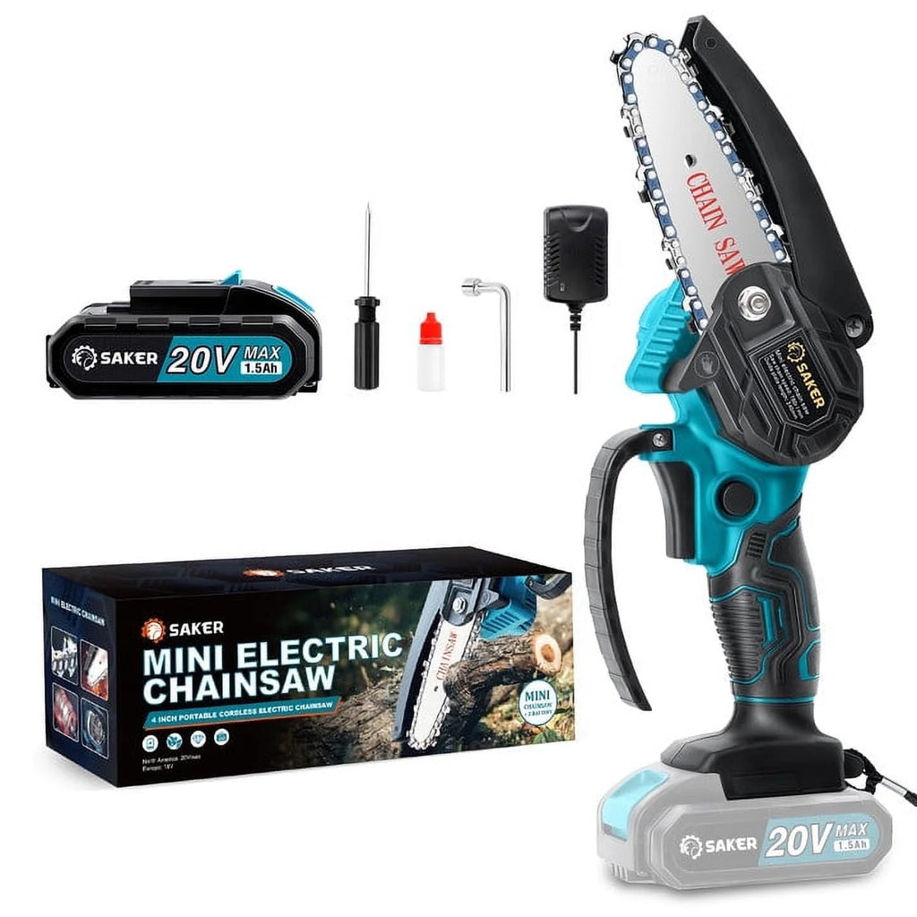 4 Inch Mini Cordless Electric Chainsaw with 2 Batteries R600552