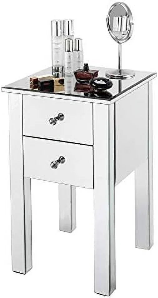 Mirrored Night Stand with Two-Drawer I53431