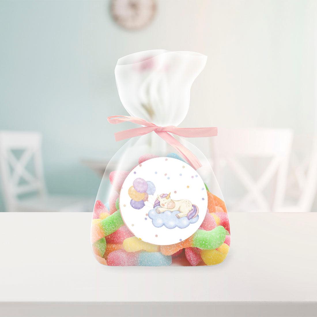 240-Pk Unicorn Chocolate Drop Label Stickers X523852