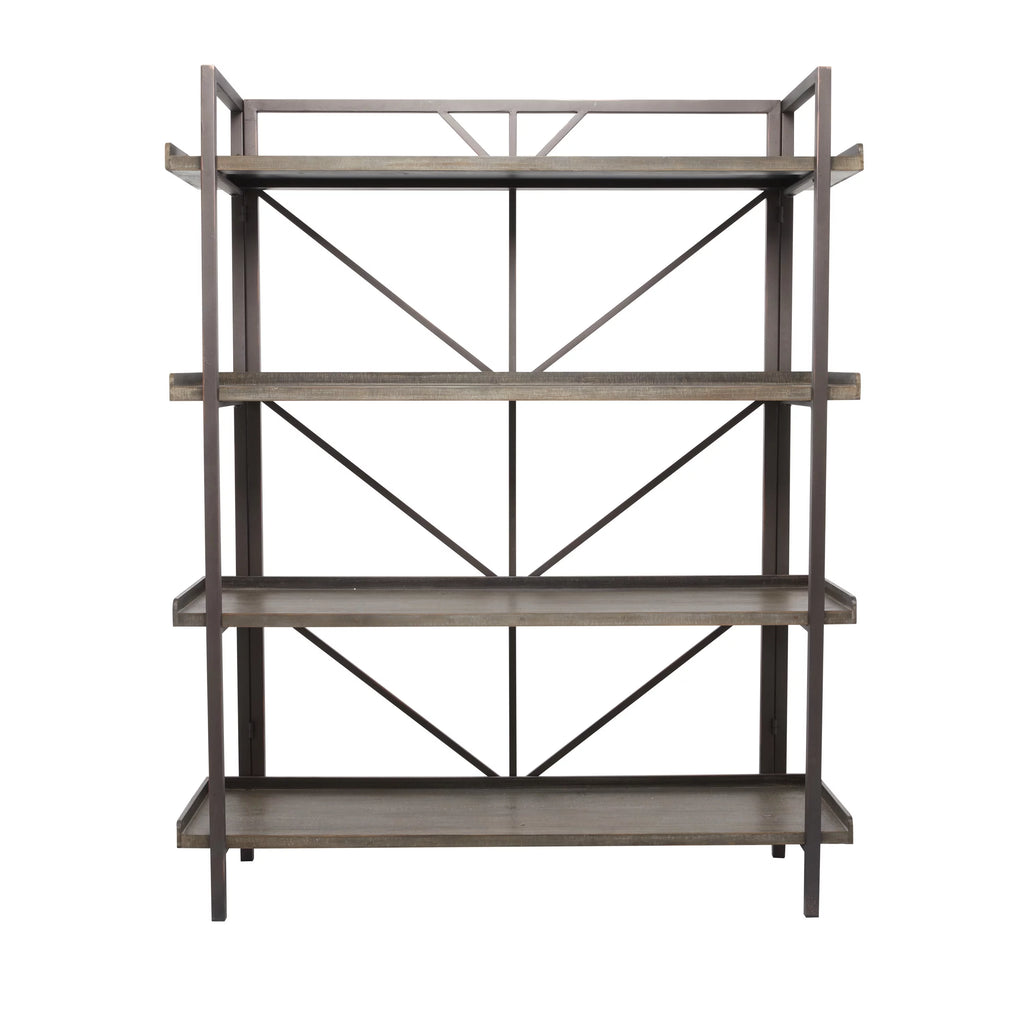 48" x 59" Brown Metal 4-Tier Shelving Unit B2808