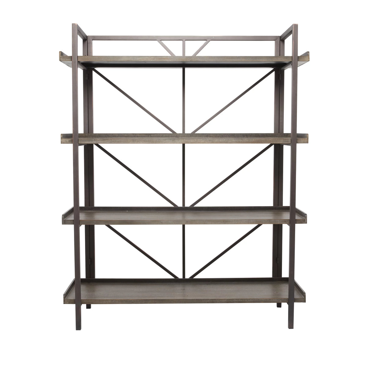 48" x 59" Brown Metal 4-Tier Shelving Unit B2808