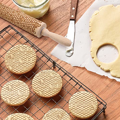 Wooden Embossed Rolling Pin G9497