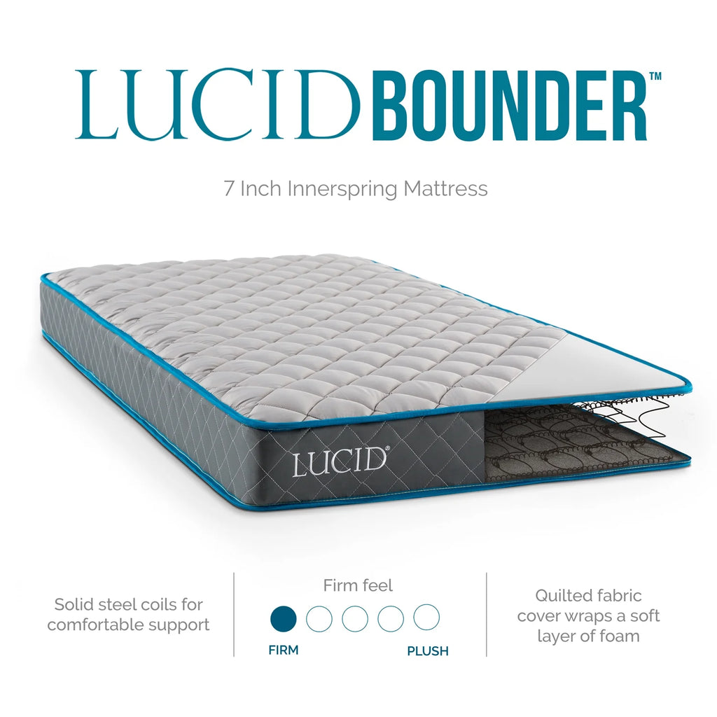 7 Innerspring Mattress with Quilted Fabric Cover, Full Q21378