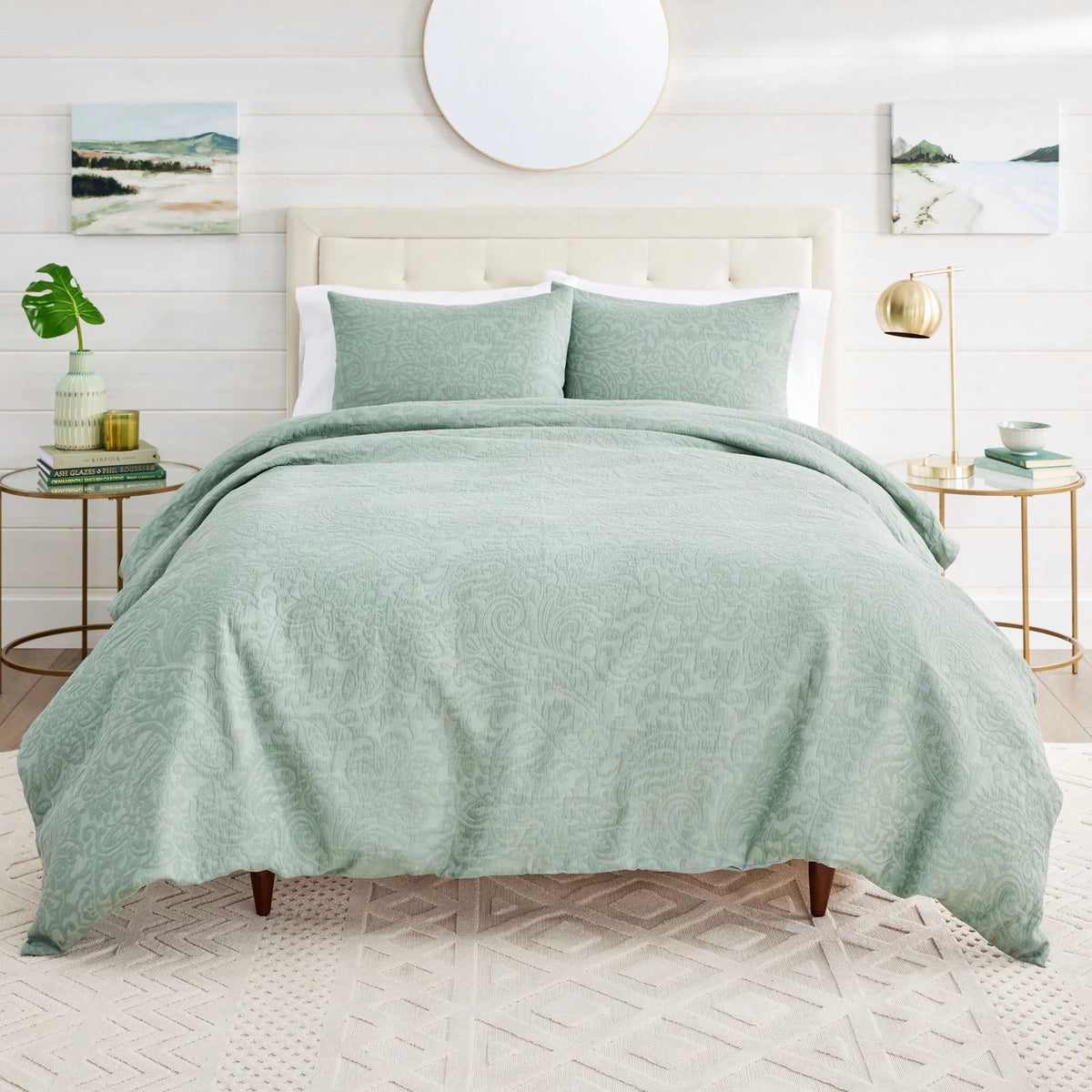 Sage Green Crinkled Gauze Duvet Set N576