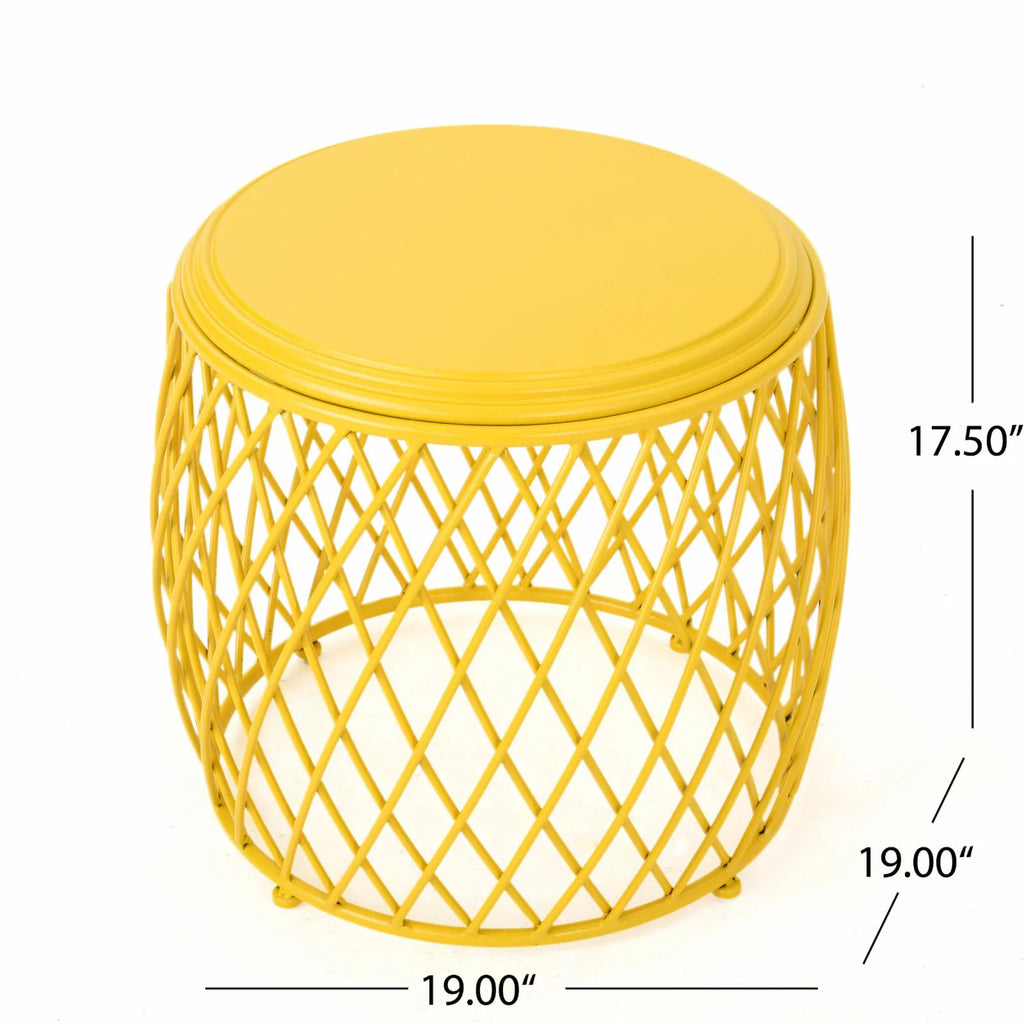 19 Inch Metal Mesh Side Table Y47032