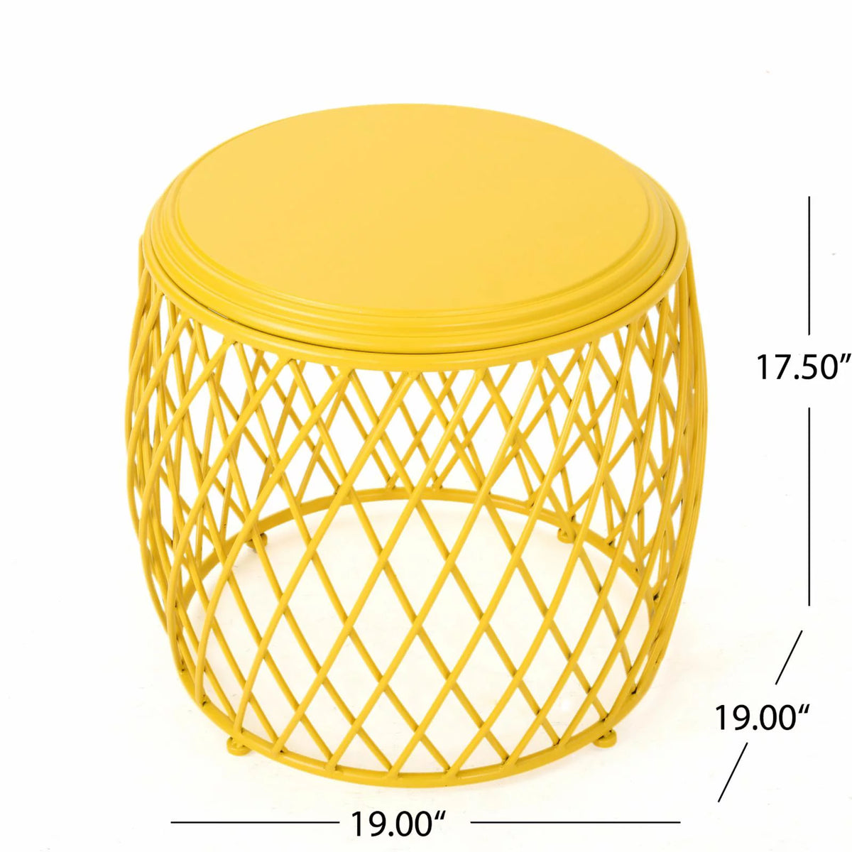 19 Inch Metal Mesh Side Table Y47032