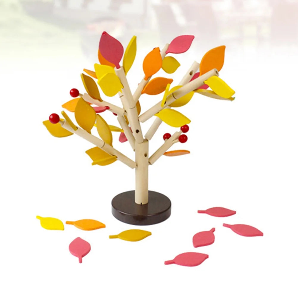 Creative Wooden Tree Blocks Building Set Toy (Yellow) Y466