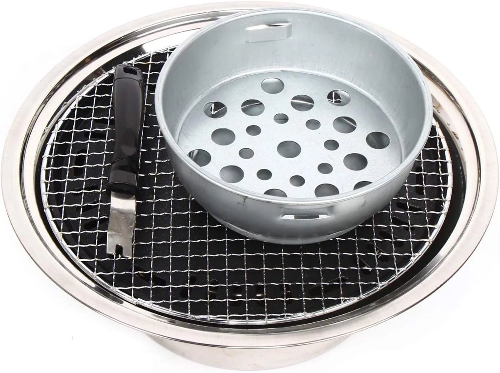 Round BBQ Charcoal Grill Non-stick Portable Stainless Steel Y199