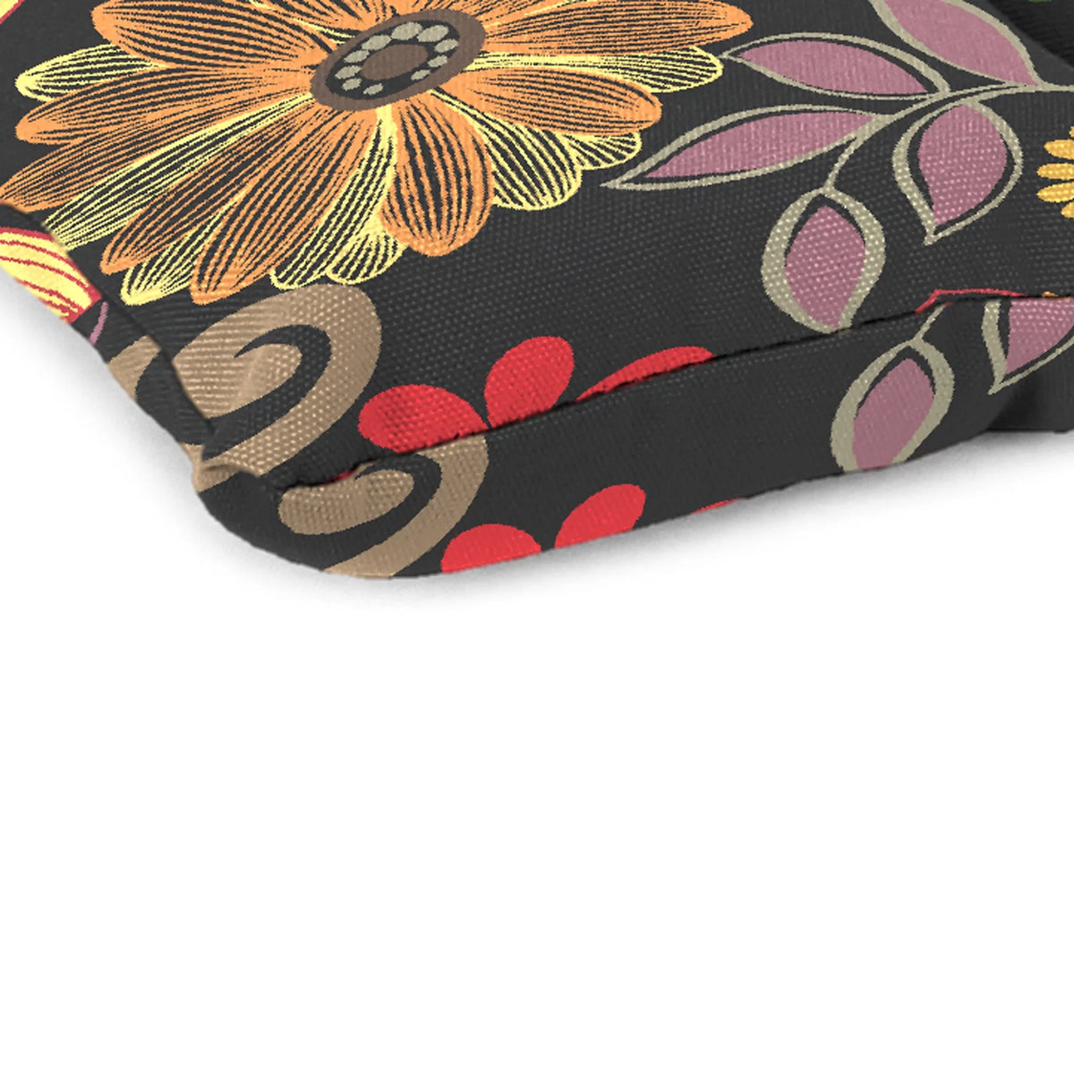 Multicolor Floral Rectangular Outdoor Chair Seat Cushion with Ties Q259