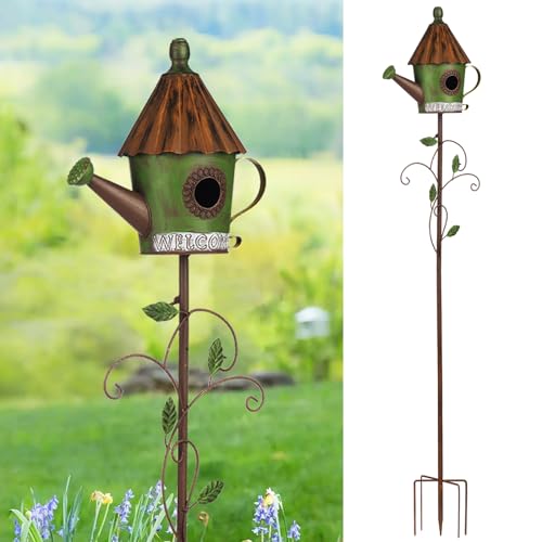 57” Metal Bird Feeder Stake with Cylinders Design D661035