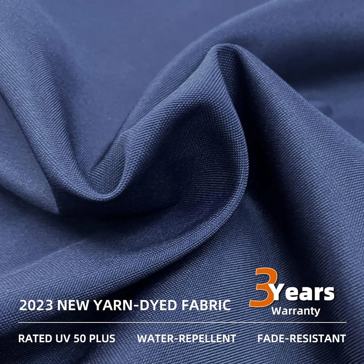12 Feet Double Top Round Navy Blue Offset Hanging Patio Umbrella R9023