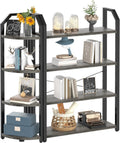 5-Tier Double Wide Tall Bookcase Set of 2, Rustic Brown P8514