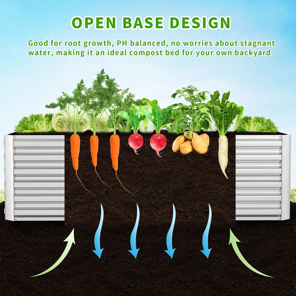 Black Metal Raised Garden Bed E175327