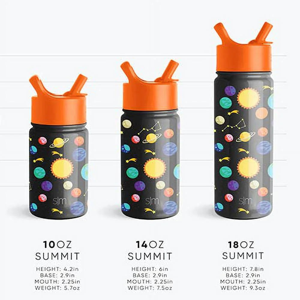 14oz Insulated Stainless Steel Kids Water Bottle with Straw Lid F760496
