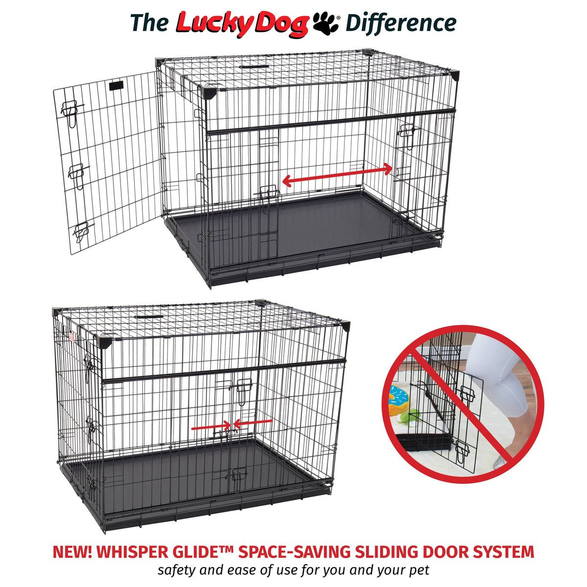 36 inch Sliding Double Door Wire Dog Crate Q344