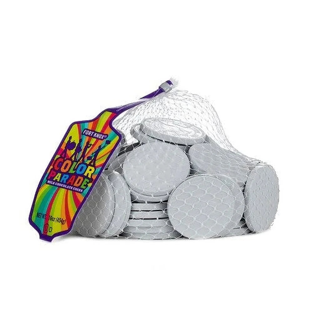 White Foil Milk Chocolate Coins 1 lb. Bag J902