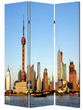 Multi Color Wood Canvas Screen V35519
