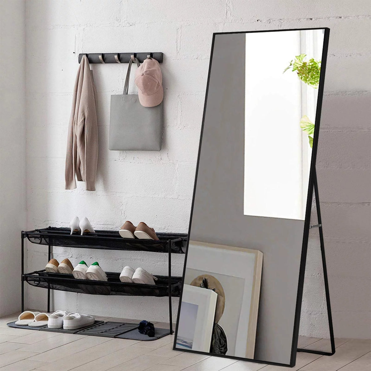 65" × 24" Black Full Length Mirror E8898