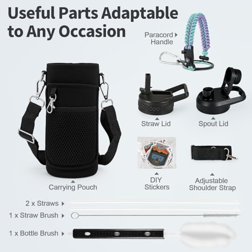 64 oz Insulated Stainless Steel Water Bottle with Straw H453438