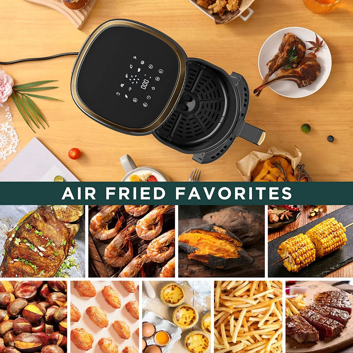 4.2 Quart Nonstick Stainless Steel Air Fryer P5726
