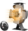 4-Blade Wood Stove Fan with Magnetic Thermometer, Pack of 2 N2045