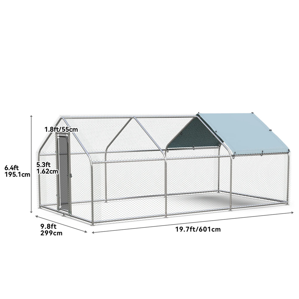 Large Metal Walk-in Chicken Coop Set of 3 K552