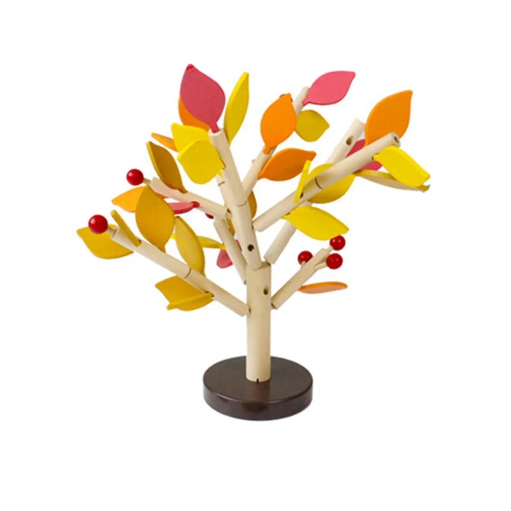 Creative Wooden Tree Blocks Building Set Toy (Yellow) Y466