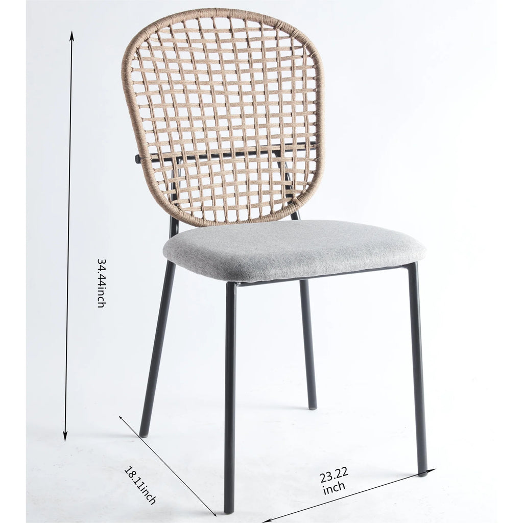 Gray and Black Dining Chairs, Set of 4 H544