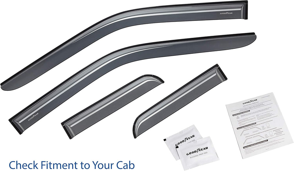 Shatterproof Tape-on Window Deflectors for Trucks, 4 pcs N9410