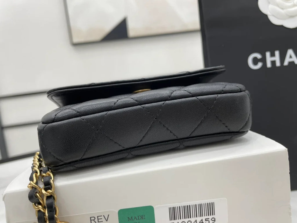 Black Mini Flap Bag F4992