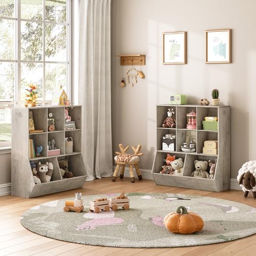 Kids Bookshelf, 8 Cubicles, Rustic Brown O91987