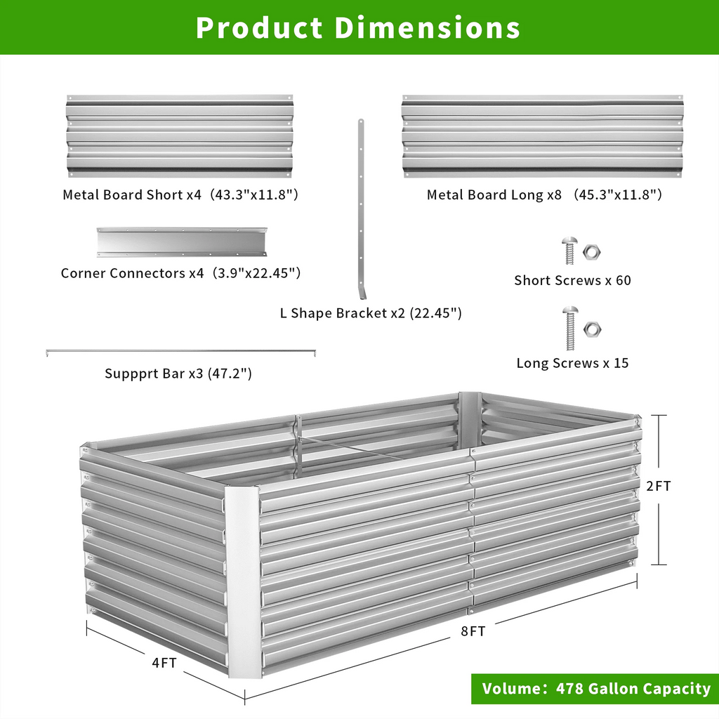 Black Metal Raised Garden Bed E175327