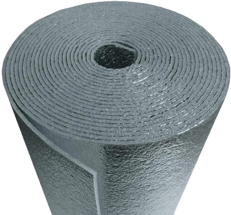 4' x 10' Roll (40 Sqft) Sound Deadener & Radiant Heat Barrier Mat Automotive Thermal Insulation w/ 10' Tape + Razor 1/4 Reflective Foam Core Pack of 2 R722