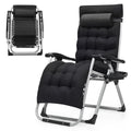 Black Zero Gravity Chair with Cushion and Side Tray S697434