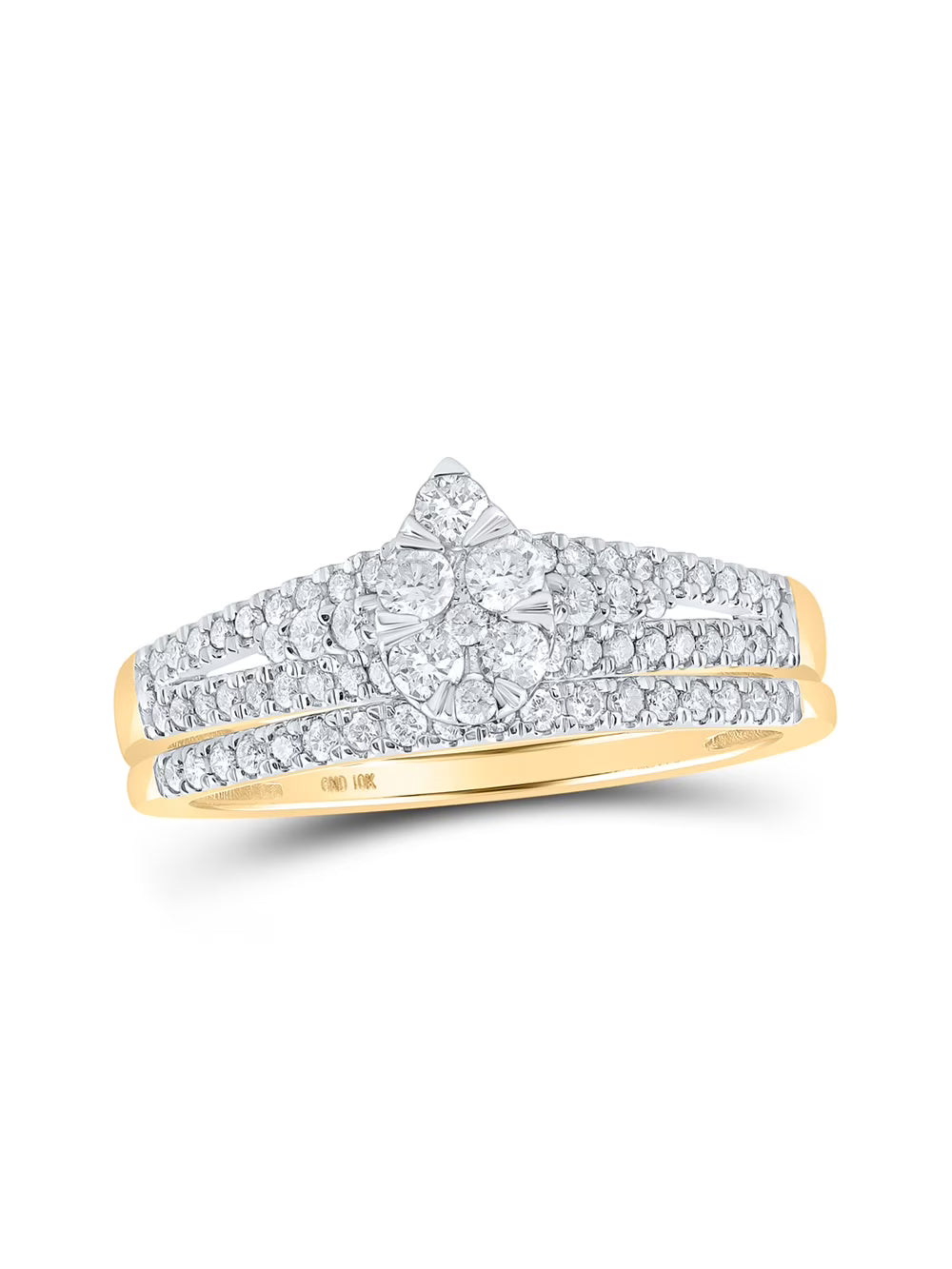 1/2 Cttw Yellow Gold Diamond Bridal Ring Set I67119