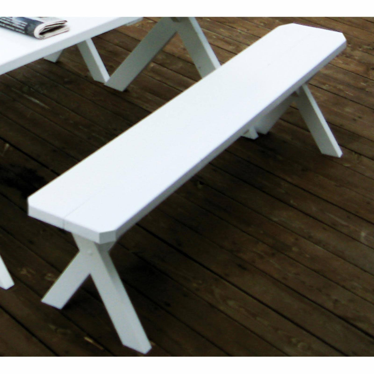 Yellow Pine Crossleg Backless Bench Q954971